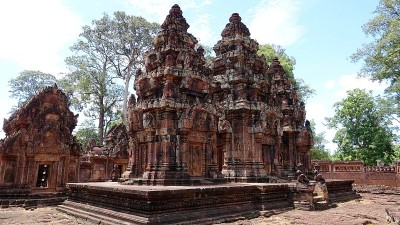 Banteay Srei庙的一部分