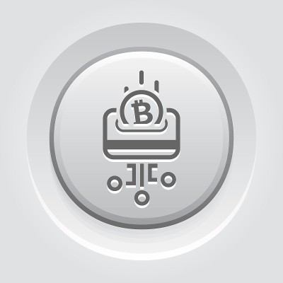 加载卡与比特币按钮图标