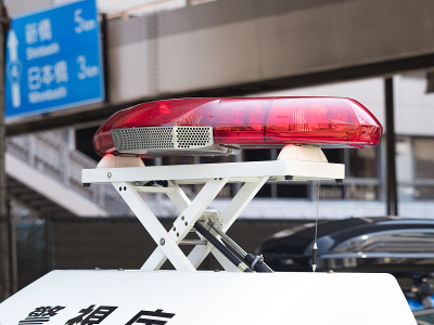 警车红色旋转灯
