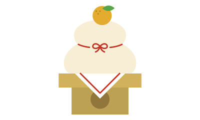 矢量插图的可爱和平坦的Kagamimochi。