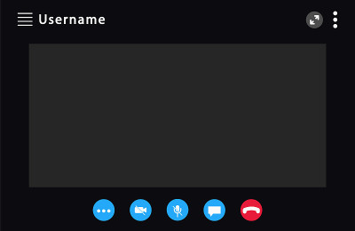 Video call screen template. Screen for video call.