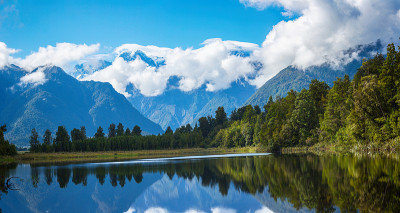 新西兰南岛马锡森湖的风景，旅游目的地概念