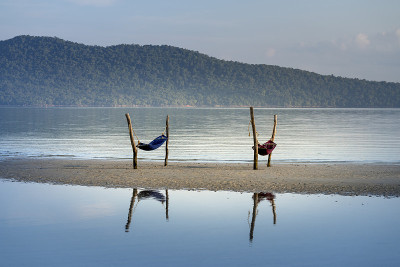 天堂岛Villa Koh Rong Samloem上的吊床。