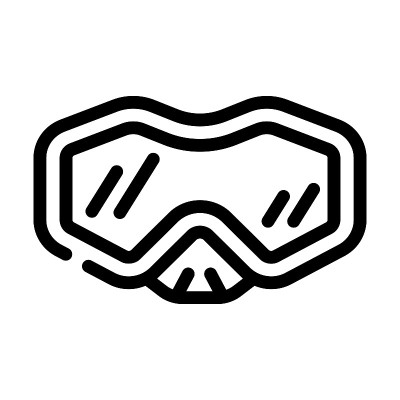 潜水面具线图标矢量插图
