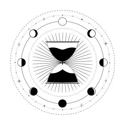 月亮循环沙漏矢量插图