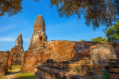 位于泰国大城府历史公园的佛寺，是联合国教科文组织世界遗产