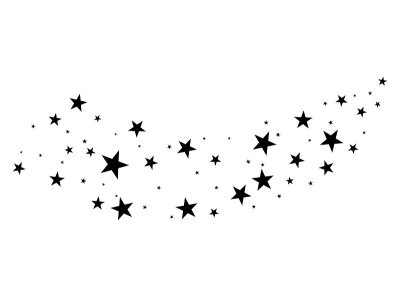 烟花星随机源流。流星。白色背景上的星星。