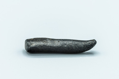 Black magnetic Tektite Meteorite isolated, piece o