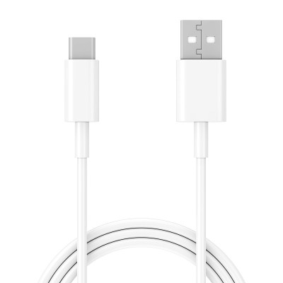 白色USB Type C充电器线智能手机。3d渲染