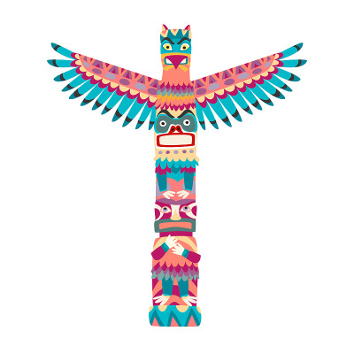 Totem poles vector illustration