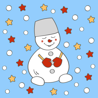 可爱的冬天圣诞雪人