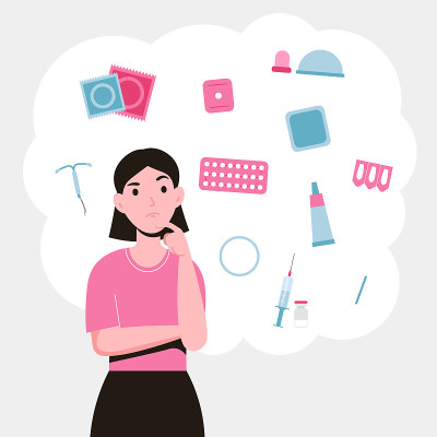 女孩选择一种避孕方法受孕