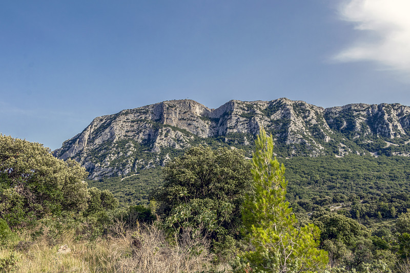 Pic Saint-Loup山墙在朗格多克-鲁西永，法国南部
