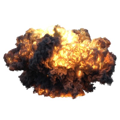爆炸3d插图孤立在白色背景