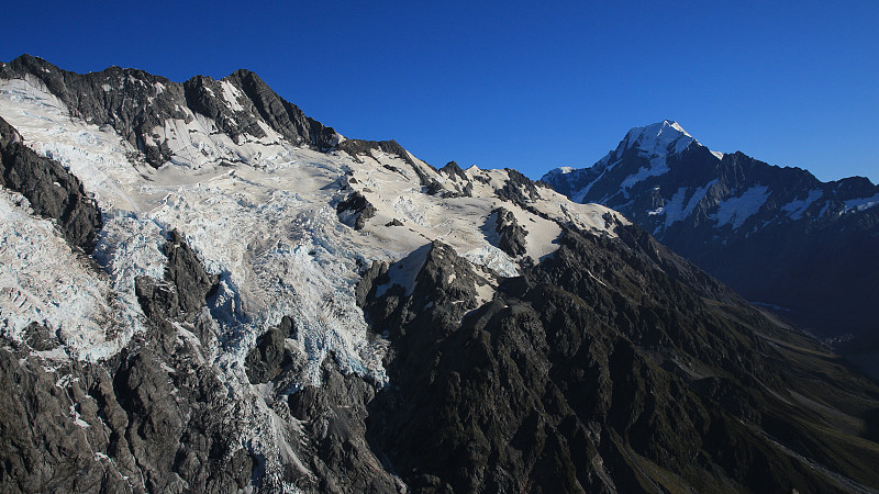 脚凳山，冰川和库克山。