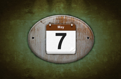 5月7日的旧木历。