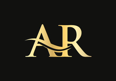 创意AR字母，奢华概念。现代AR标志设计的企业和公司身份。