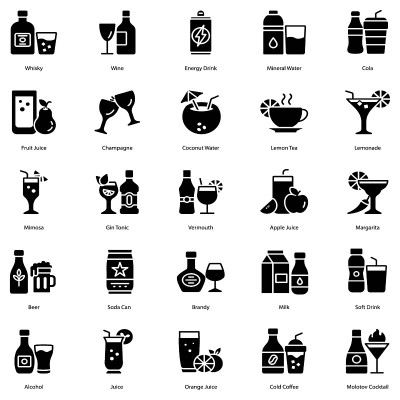 Drink And Cocktail Icons Pack