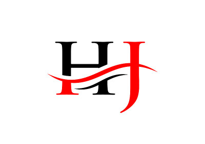 HJ字母标志。初始HJ字母商业标识设计矢量模板