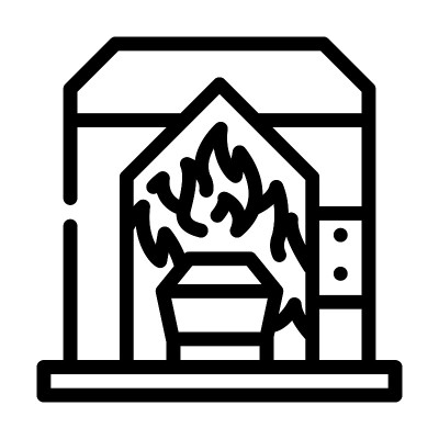 仪式的火葬线图标矢量插图