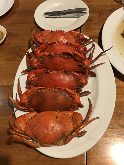 泰国清蒸大泥蟹。