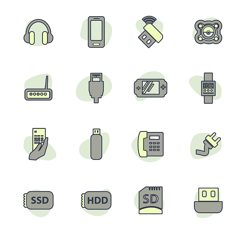 Devices icons set