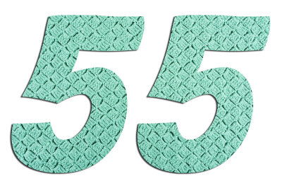 55号，白色背景上手工编织纹理