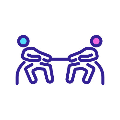 拔河比赛图标矢量大纲插图