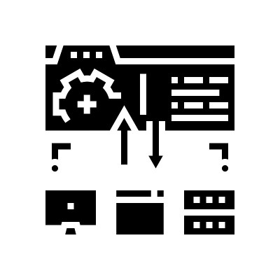 Saas财务系统字形图标矢量插图