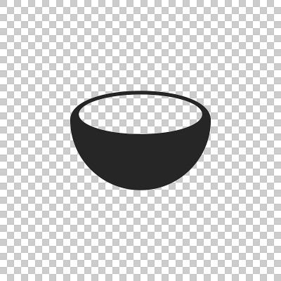 碗图标孤立在透明的背景。平面设计。矢量图