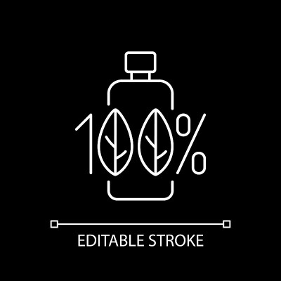 100%自然白色线性图标为黑暗的主题