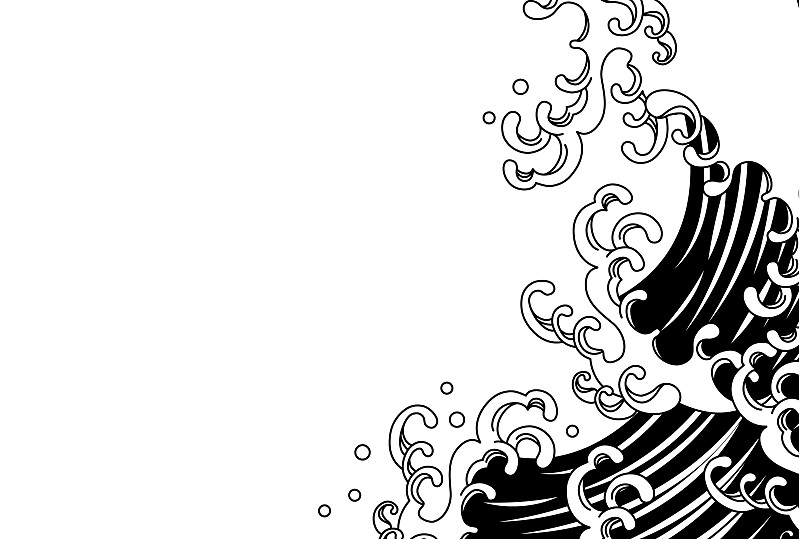波浪背景矢量插图材料