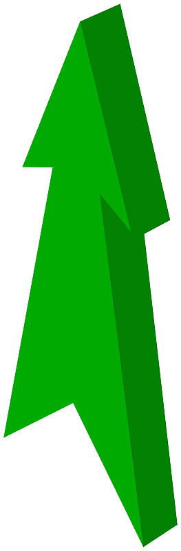 绿色箭头指向- 3D插图_模板素材-稿定设计