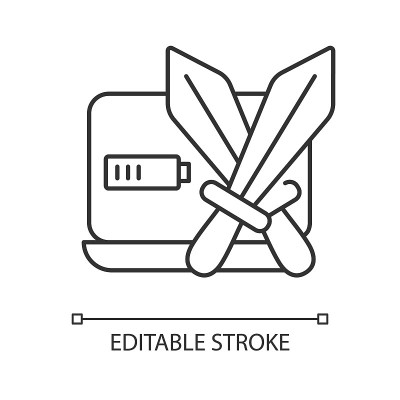 战斗游戏的线性图标