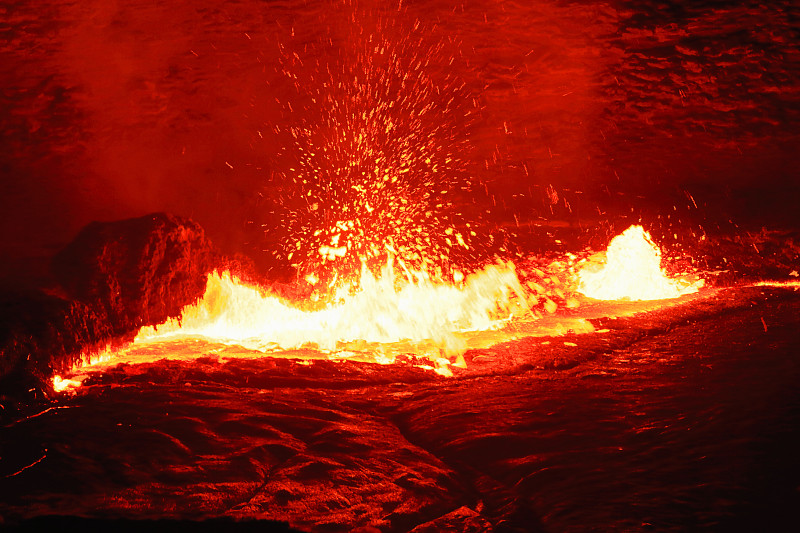 埃尔塔阿勒火山——达纳基尔-埃塞俄比亚燃烧的熔岩湖。0207