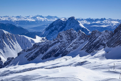 从德国巴伐利亚Zugspitze观看