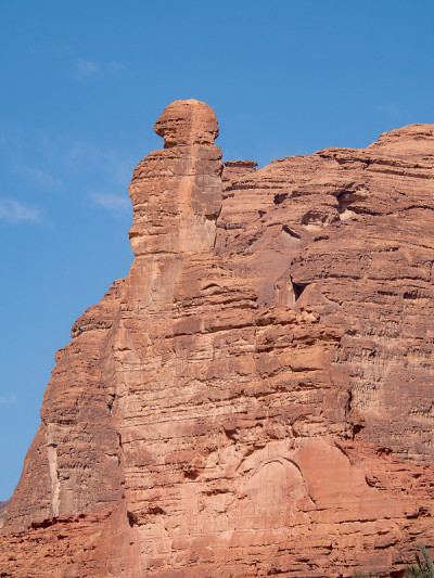 露头地质构造，在冬季公园，在沙特阿拉伯的Al Ula