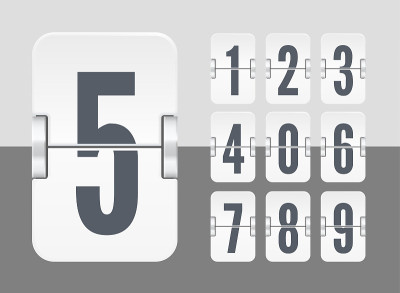 Vector light flip scoreboard template with numbers