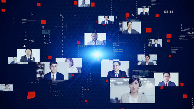 全球通信网络概念。视频会议。Telemeeting。Flash的消息。
