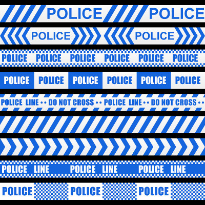 一套警用蓝丝带