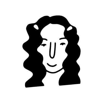 涂鸦轮廓有趣的女人。发型与销
