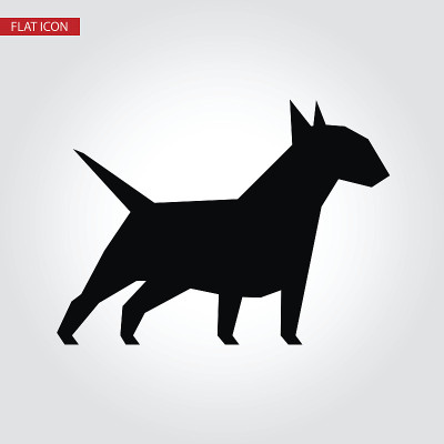 斗牛梗犬向量黑色剪影。