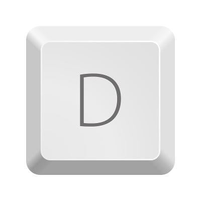 按钮d图标矢量插图。