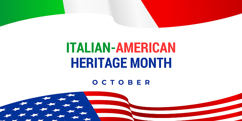 Italian american heritage month. Vector web banner