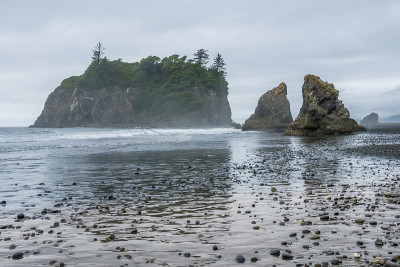 华盛顿州奥林匹克半岛红宝石海滩阴天