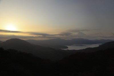 富士山和欣之子湖日落