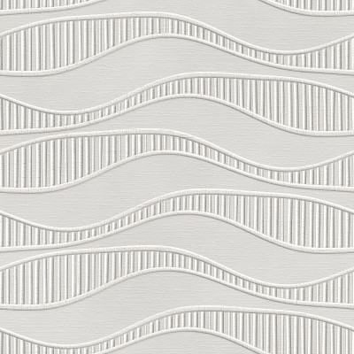 波浪图案与条纹雕刻grunge背景无缝纹理，白色，3d插图