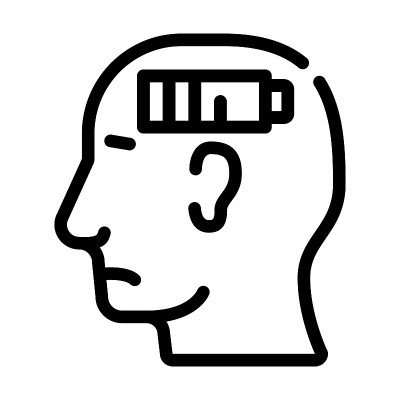 乏力神经官能症，电量不足线矢量图示