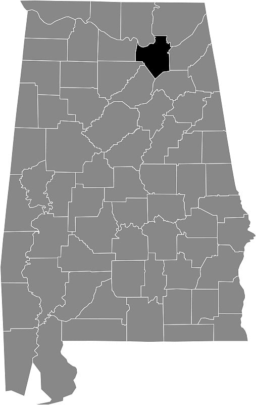 美国阿拉巴马州马歇尔县的位置图