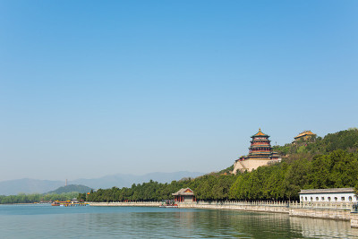 北京的颐和园景观。